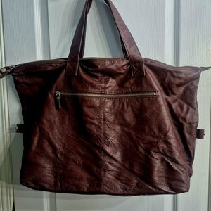 Elegant Brown Leather Tote Bag